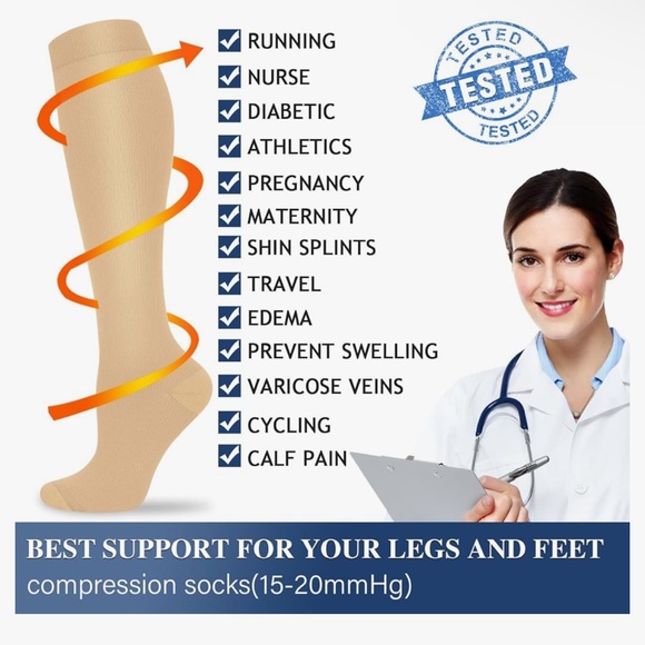 NEW - Compression Socks for Women and Men Circulation (3 Pairs) - Picture 7 of 7